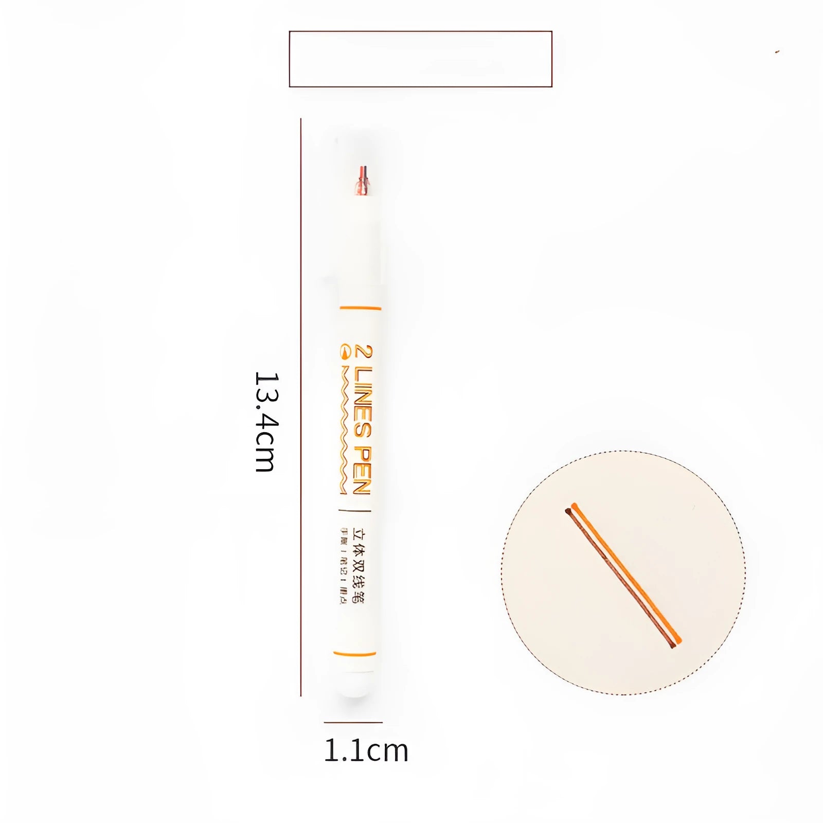 Double line two-colour highlighter pen with 0.5mm tip for student note marking