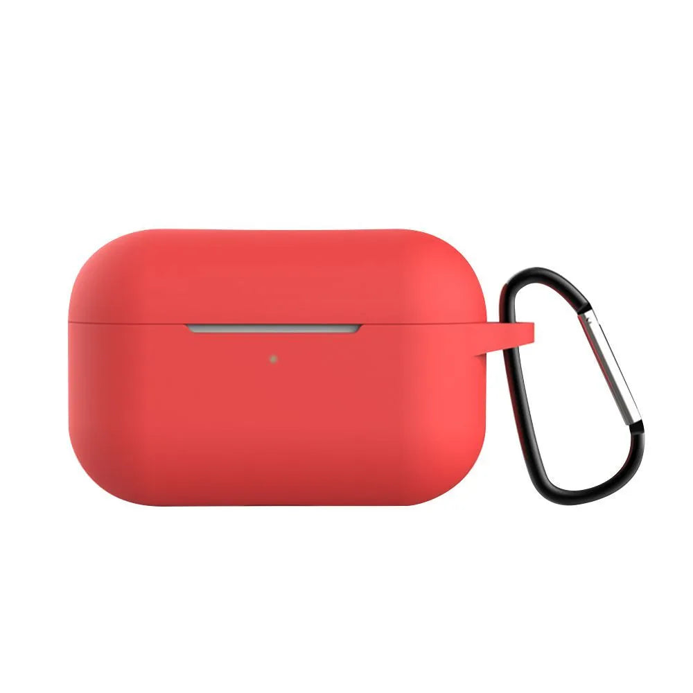 Solid colour silicone protective cover for AirPods Pro wallet style case