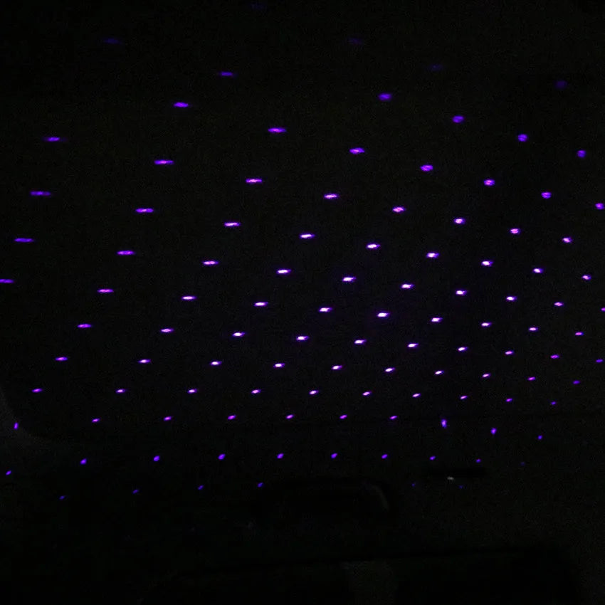 Metal mini LED car roof star night lights projector in red and purple colour options for interior atmosphere