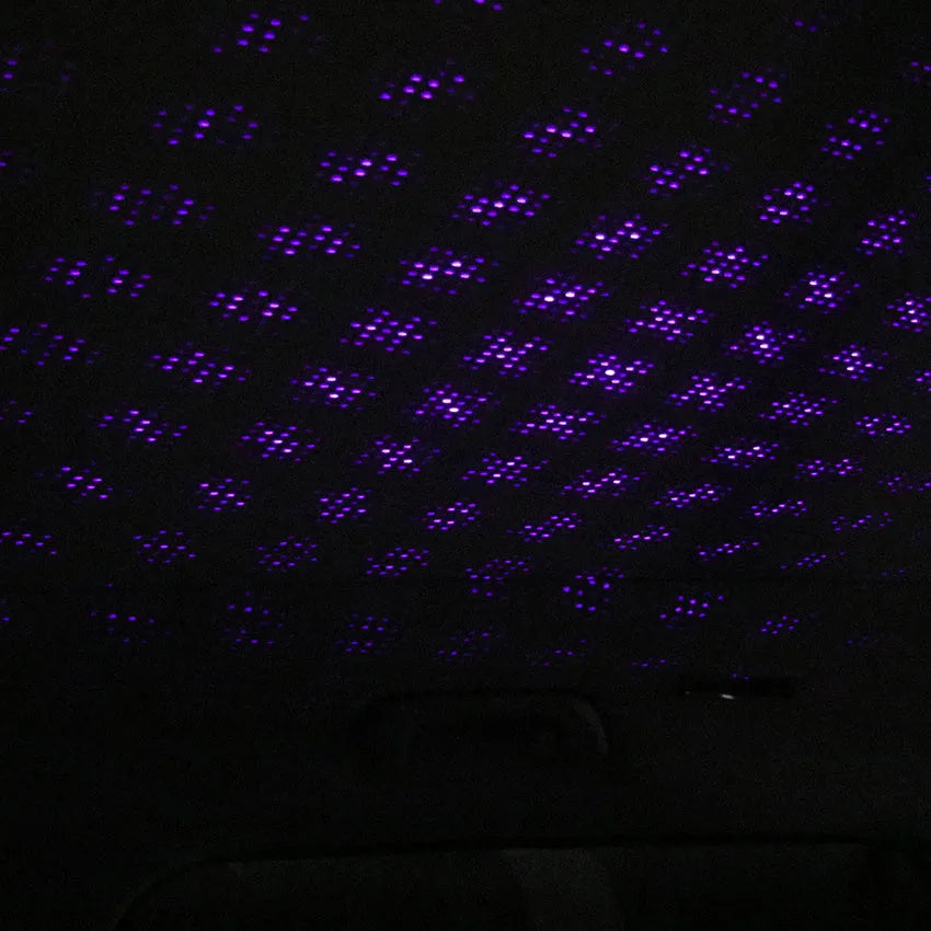 Metal mini LED car roof star night lights projector in red and purple colour options for interior atmosphere