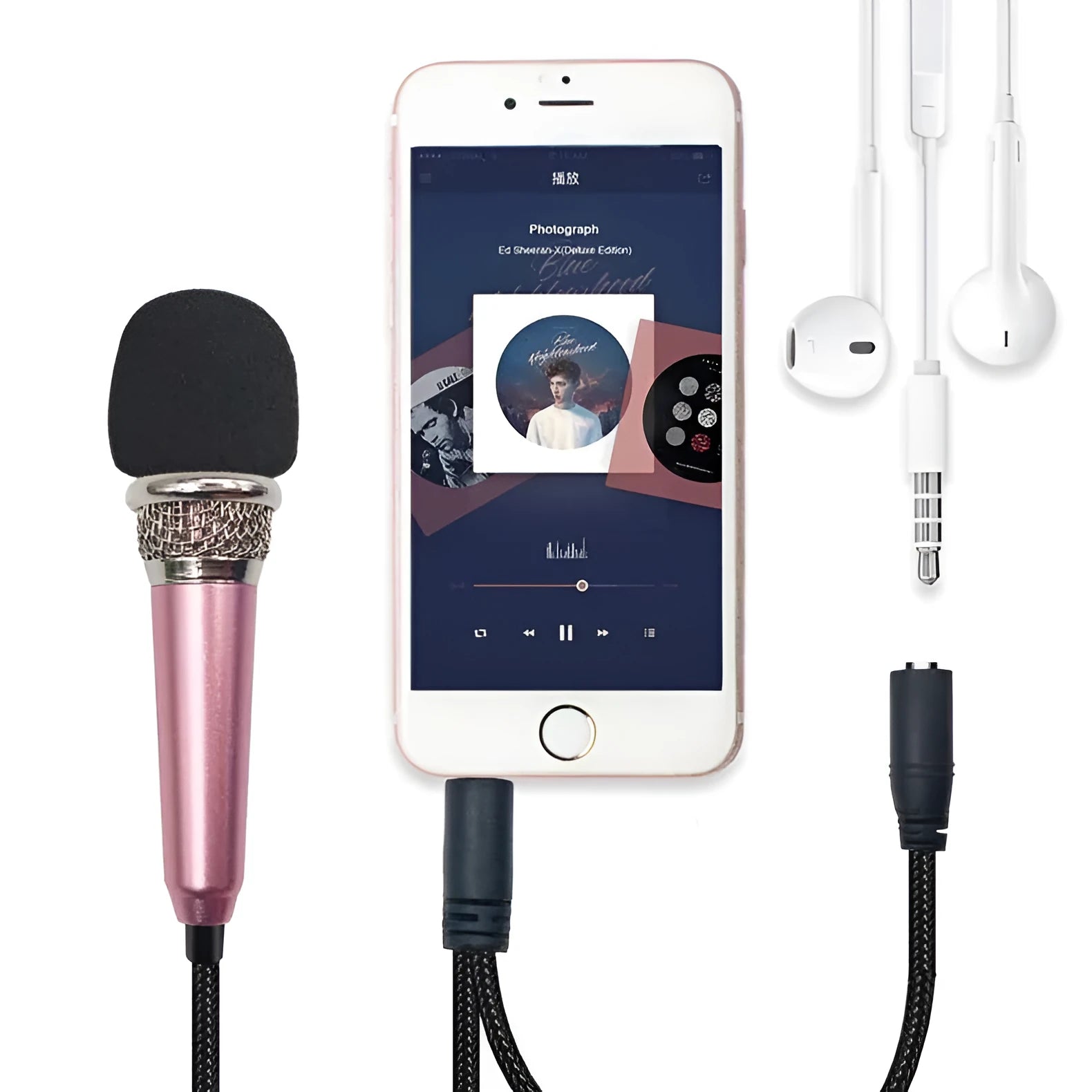 T3 model condenser karaoke microphone with 3.5mm wired connection for Android phones
