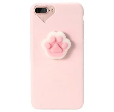 Soft silicone iPhone case with 3D cartoon cat design in blue colour