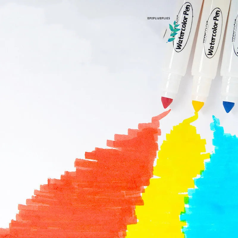 Set of children's washable watercolour pens in a case, showing multiple coloured barrels.