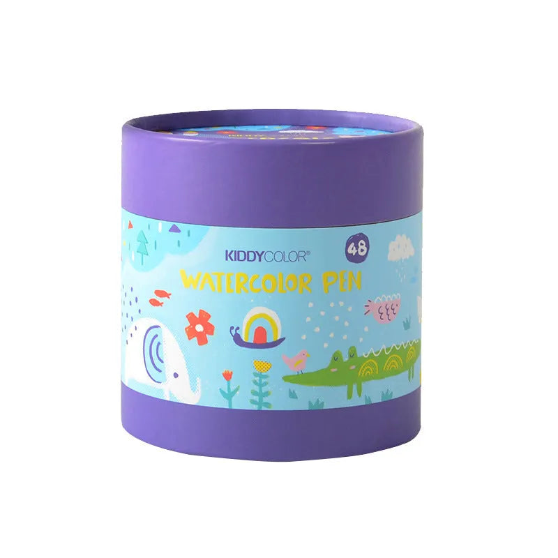 Set of children's washable watercolour pens in a case, showing multiple coloured barrels.