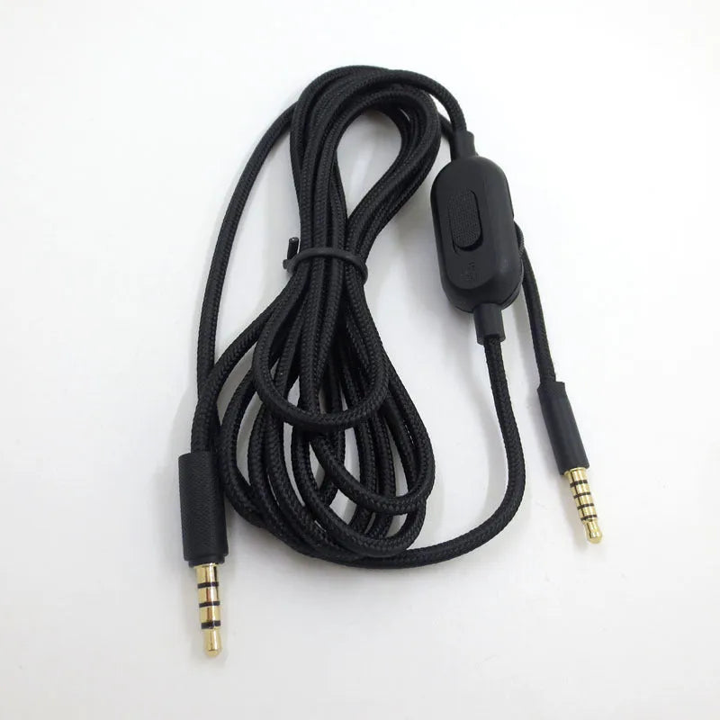 Black universal audio cable for gaming headsets with oxygen-free copper conductor