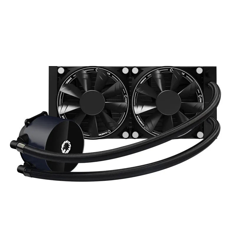 Black Icechill240 ARGB water cooling radiator with integrated water drain and ARGB lighting for PC custom loops