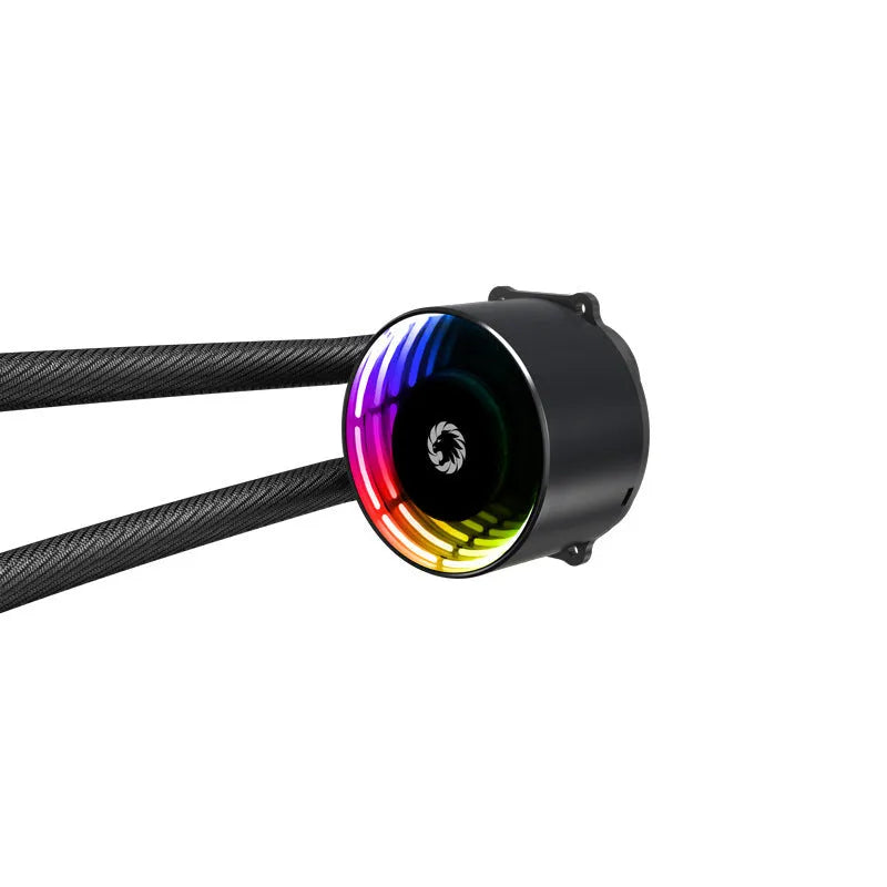 Black Icechill240 ARGB water cooling radiator with integrated water drain and ARGB lighting for PC custom loops