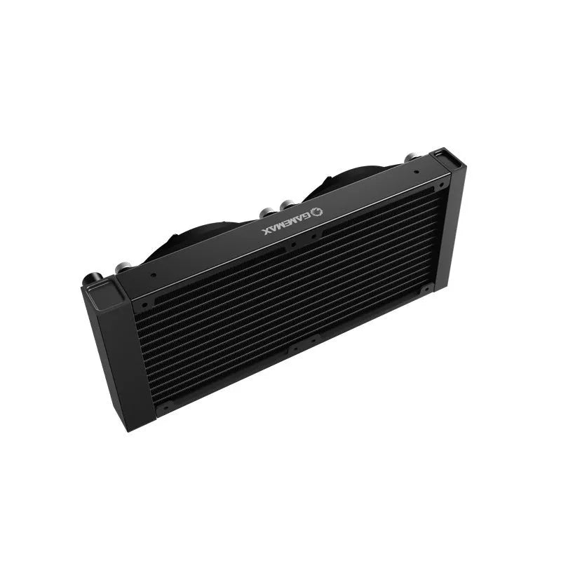 Black Icechill240 ARGB water cooling radiator with integrated water drain and ARGB lighting for PC custom loops