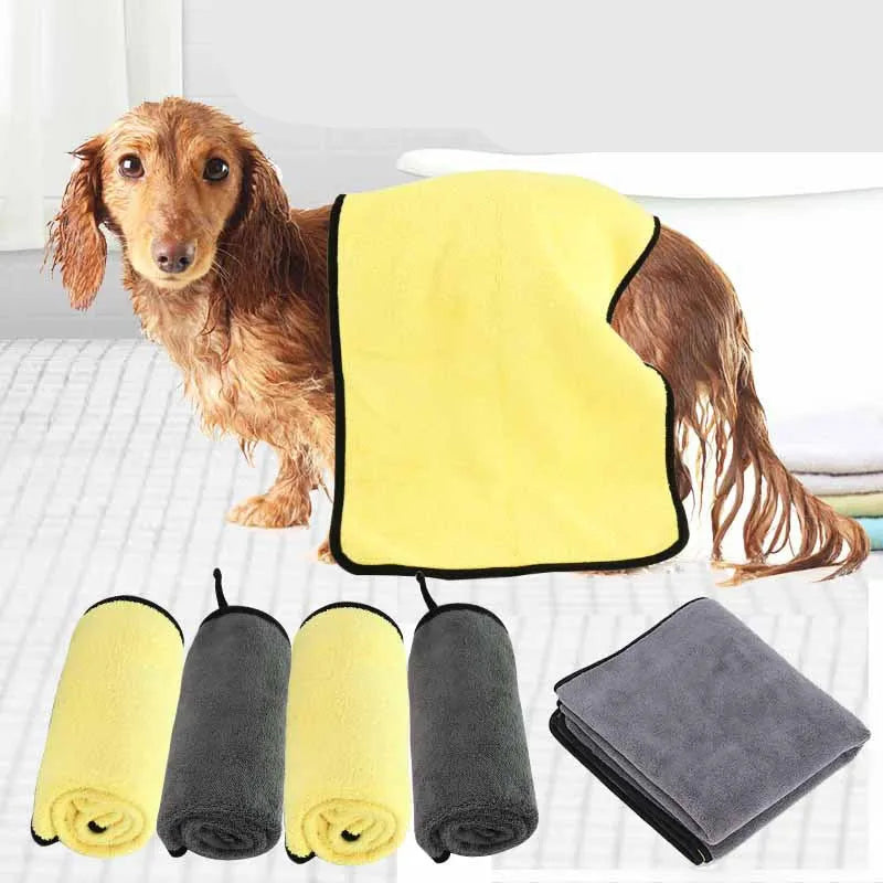 Pet absorbent towel made from nano fibre fabric in pink colour for dogs