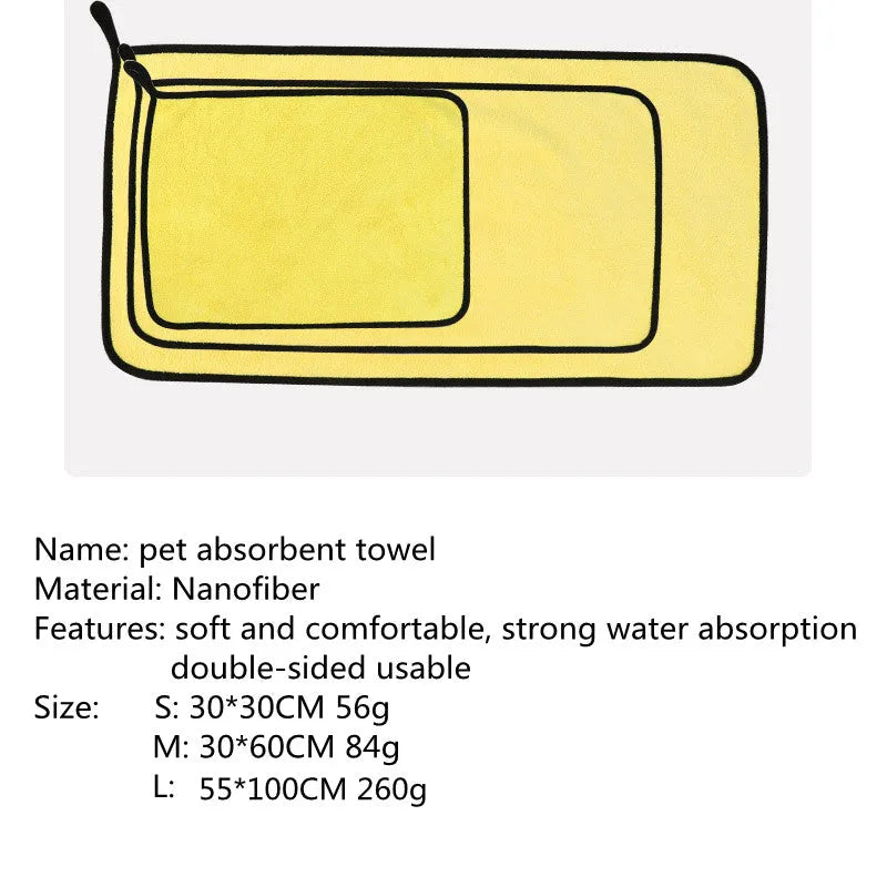 Pet absorbent towel made from nano fibre fabric in pink colour for dogs