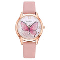 Gaiety women's watch with removable rhinestone butterfly decoration on 39mm round dial with leather strap