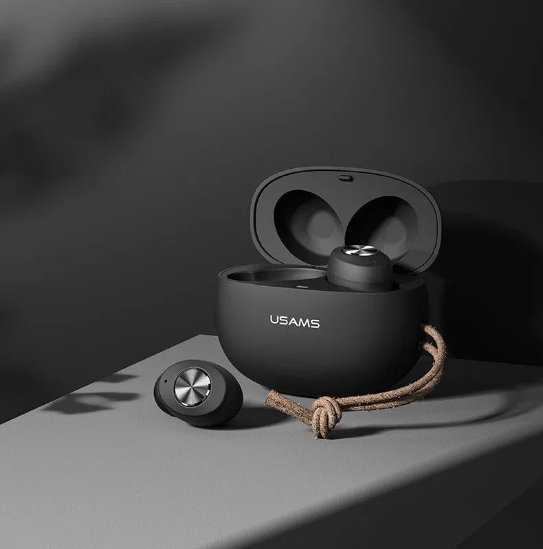 Wireless Bluetooth TWS earbuds with charging case in black, green, or white colours