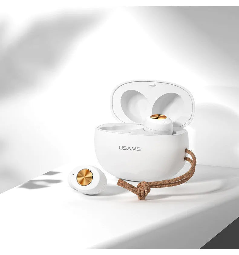 Wireless Bluetooth TWS earbuds with charging case in black, green, or white colours