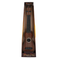 Plastic simulation ukulele toy for children with retro guitar design in colour box packaging