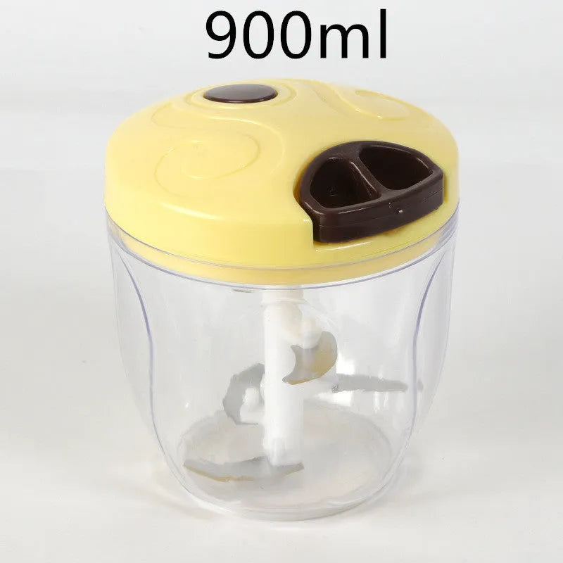 Green manual kitchen chopper with stainless steel blades and 500ml ABS plastic container