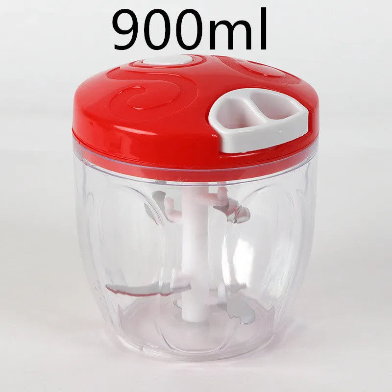 Green manual kitchen chopper with stainless steel blades and 500ml ABS plastic container