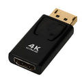 Black DisplayPort to HDMI adapter for 4K video conversion between computer and display