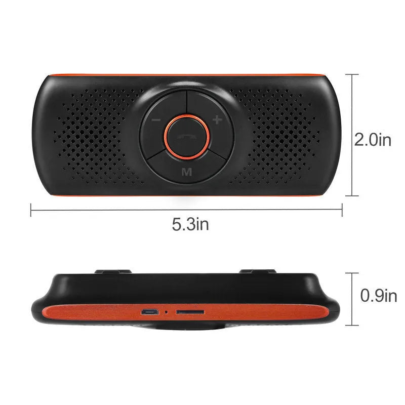 Orange plastic Bluetooth car hands-free phone speaker unit for sun visor installation