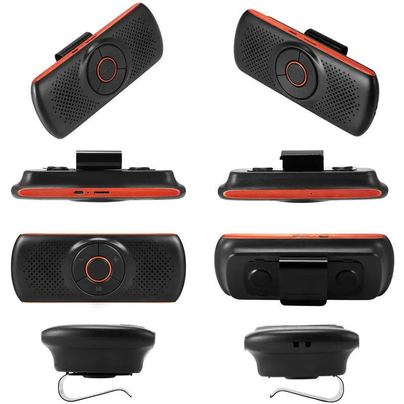 Orange plastic Bluetooth car hands-free phone speaker unit for sun visor installation
