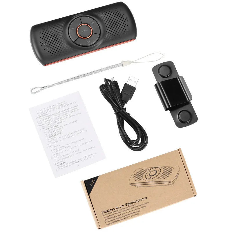 Orange plastic Bluetooth car hands-free phone speaker unit for sun visor installation