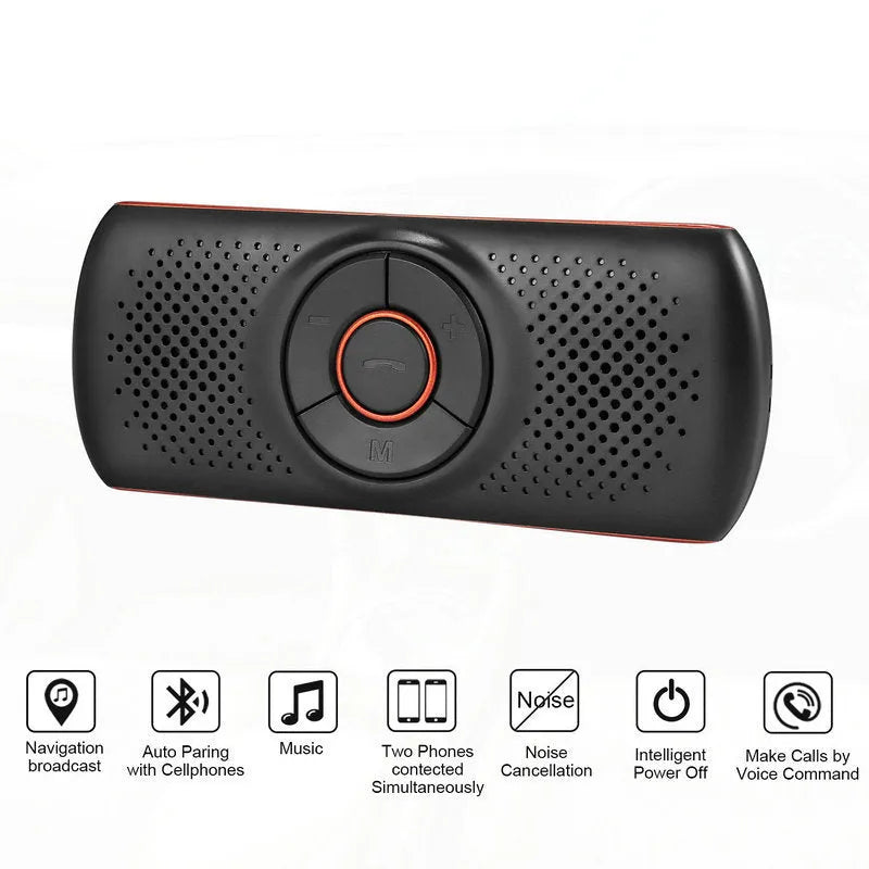 Orange plastic Bluetooth car hands-free phone speaker unit for sun visor installation