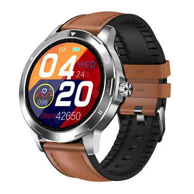 Sports smart bracelet with circular screen showing sleep and weather information on silicone wristband