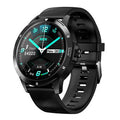 Sports smart bracelet with circular screen showing sleep and weather information on silicone wristband