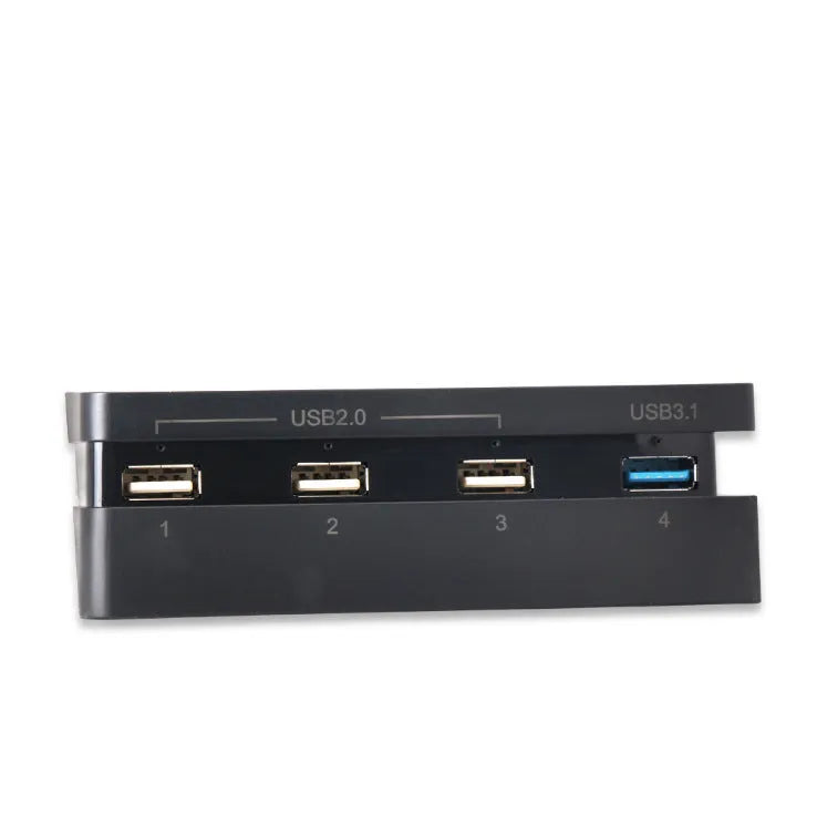 Black PS4 Slim USB hub with 2.0 and 3.0 ports for console connectivity