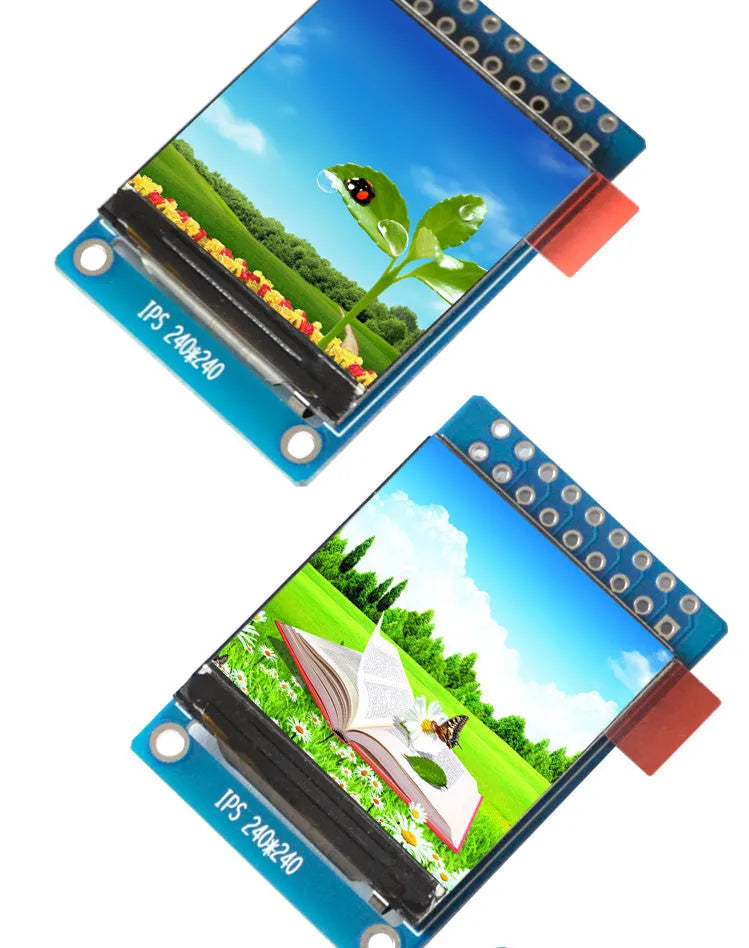 1.3 inch square IPS LCD display module with 240 by 240 pixel resolution.