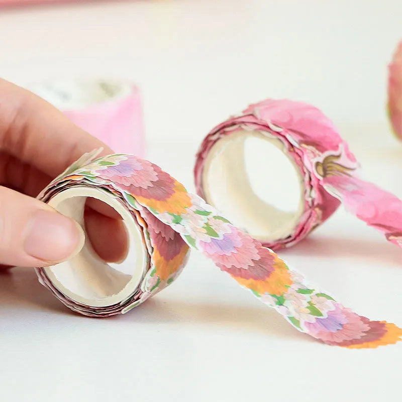 Clover And Paper Tape 2m decorative hand book sticker craft tape in multiple colours on paper surface