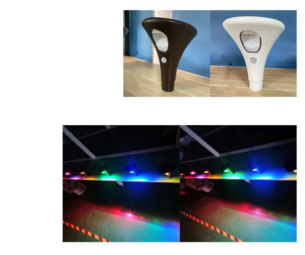Solar induction ground plug light for outdoor garden installation with lamp pole and connecting tubes