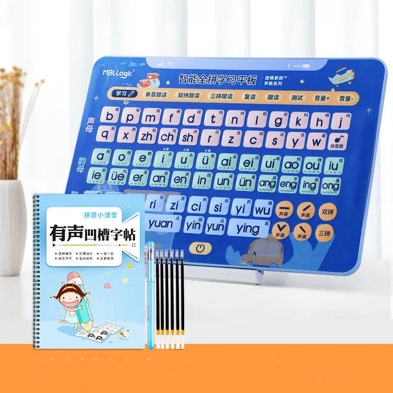 Educational audio wall chart and pinyin flashcards for learning Chinese characters.