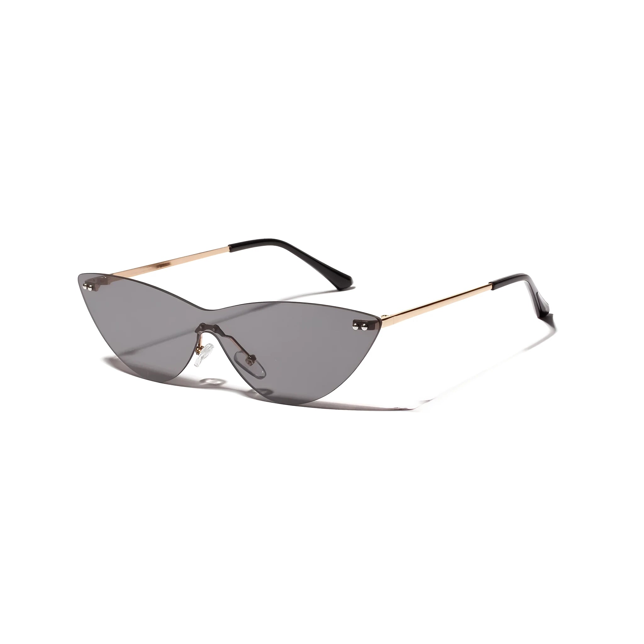 Brown vintage metal frame sunglasses with UV400 protective lenses for adult use