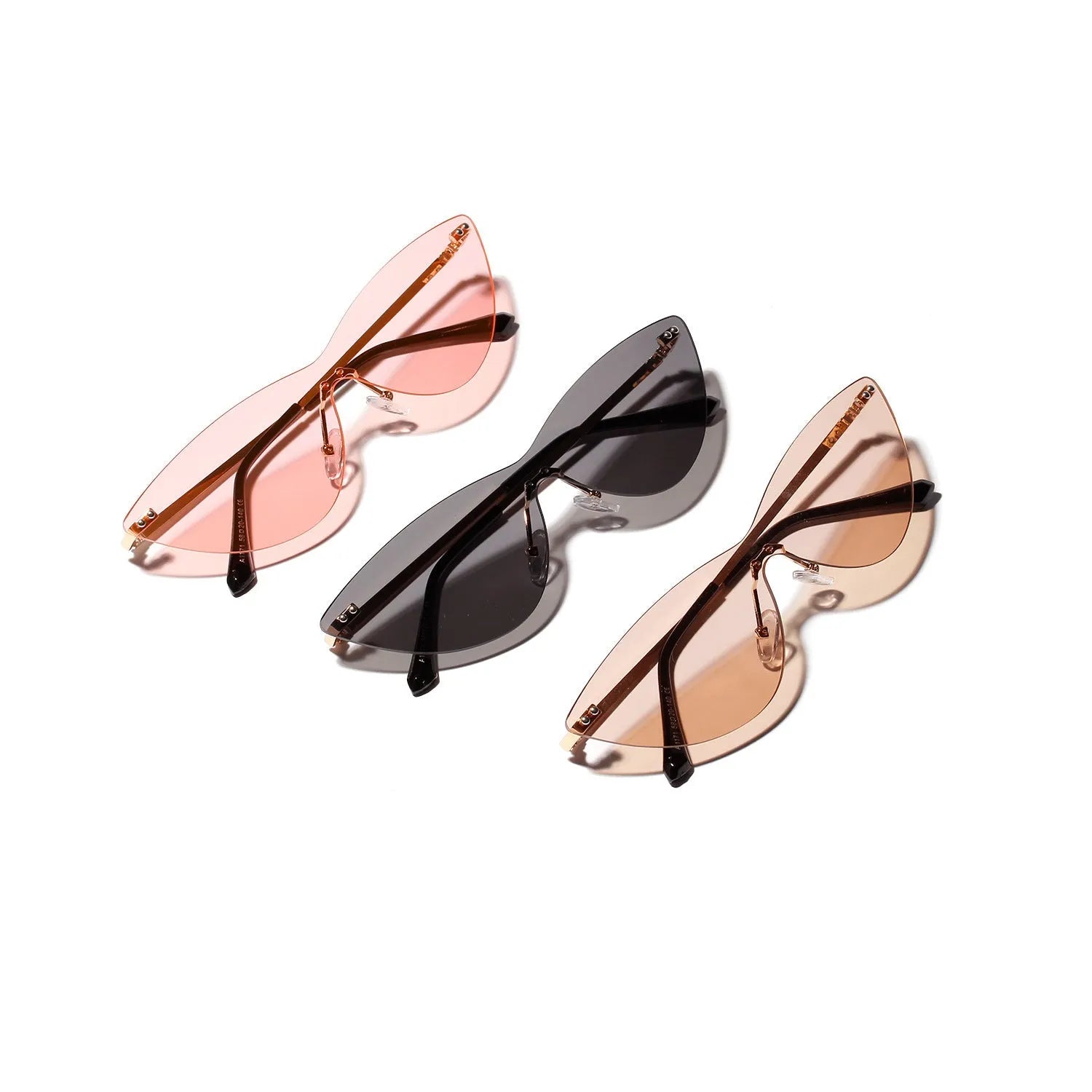 Brown vintage metal frame sunglasses with UV400 protective lenses for adult use