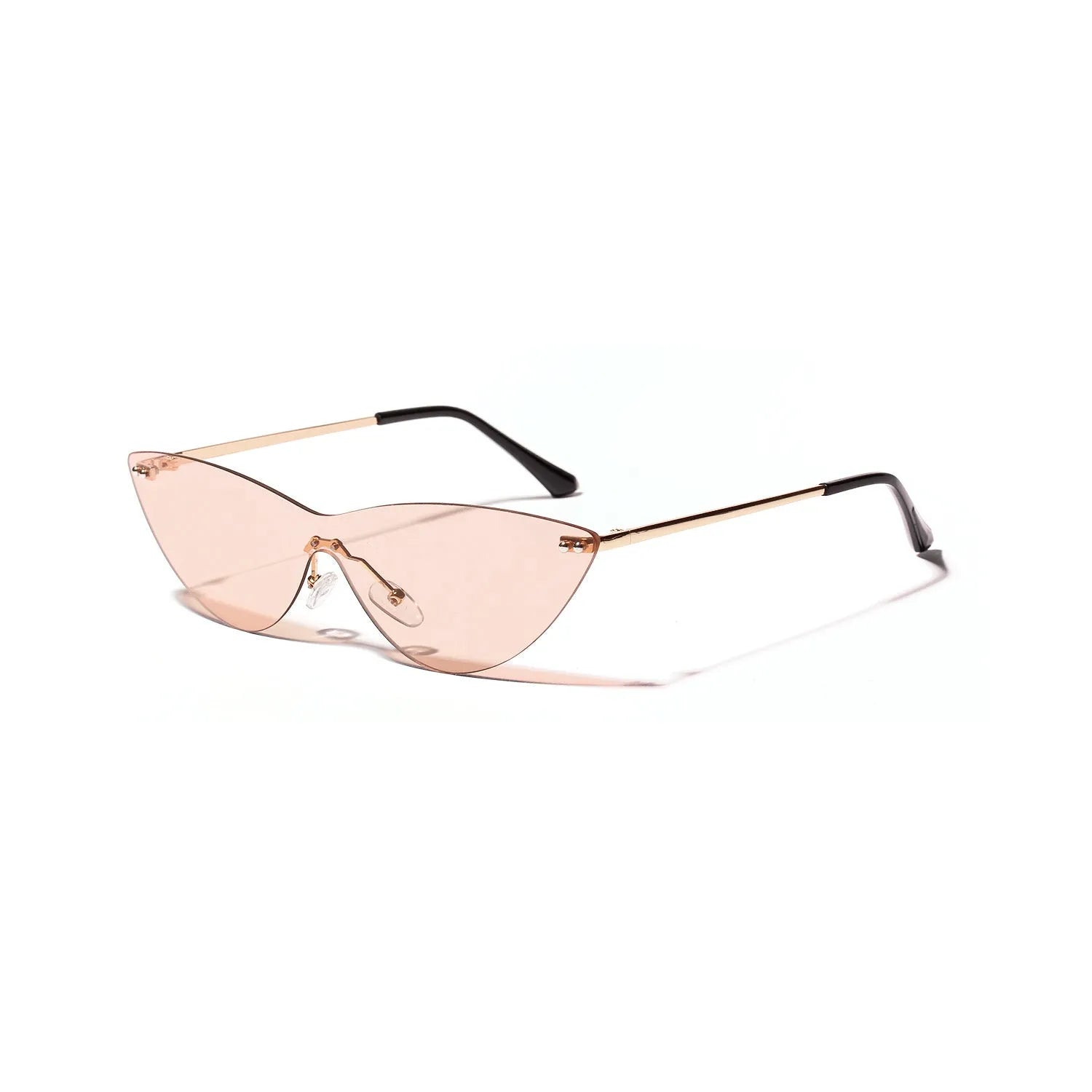 Brown vintage metal frame sunglasses with UV400 protective lenses for adult use