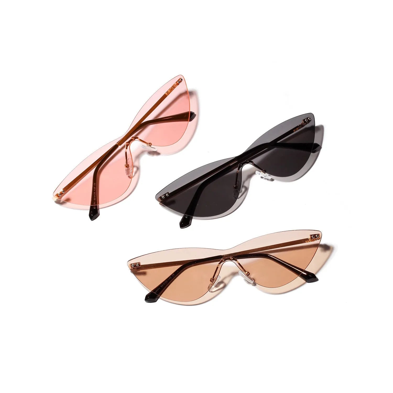 Brown vintage metal frame sunglasses with UV400 protective lenses for adult use