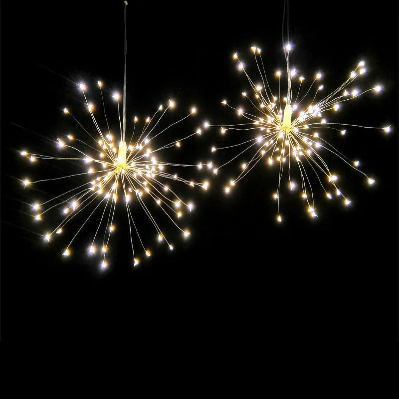 Solar firework LED meteor shower light with warm colour LEDs for outdoor garden decoration