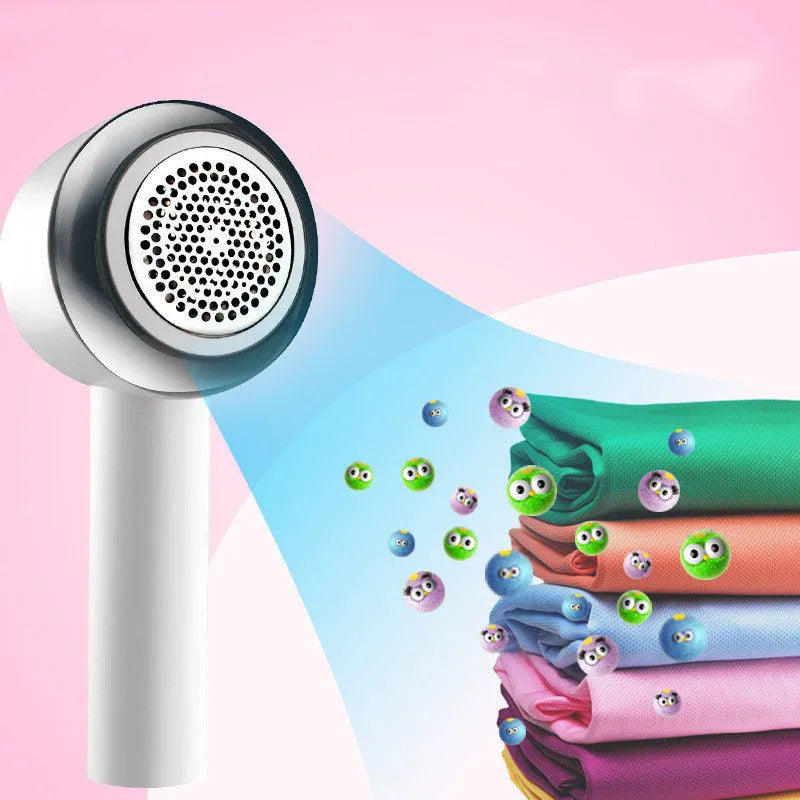 White rechargeable clothes shaver for jersey and knitwear fabric maintenance