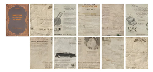 Antique simulation book page materials collection with distressed paper and vintage covers