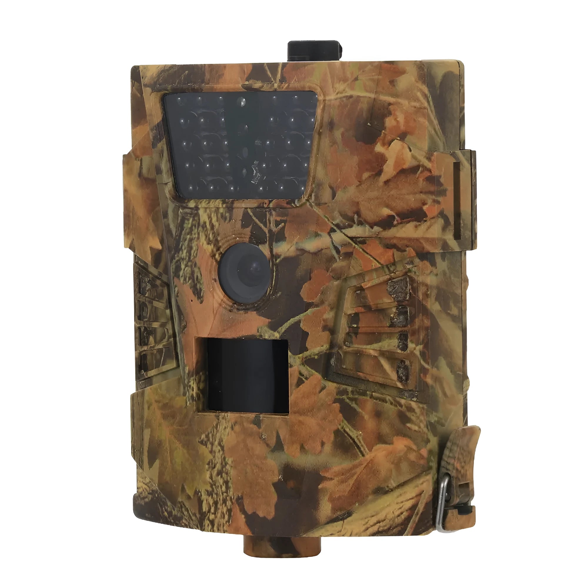 Orchard surveillance camera with night vision LEDs and compact rectangular housing