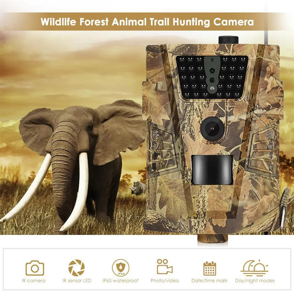 Orchard surveillance camera with night vision LEDs and compact rectangular housing