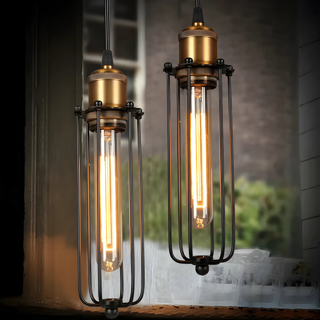 Brown iron industrial gladiator chandelier with fishing line design for Nordic retro interiors