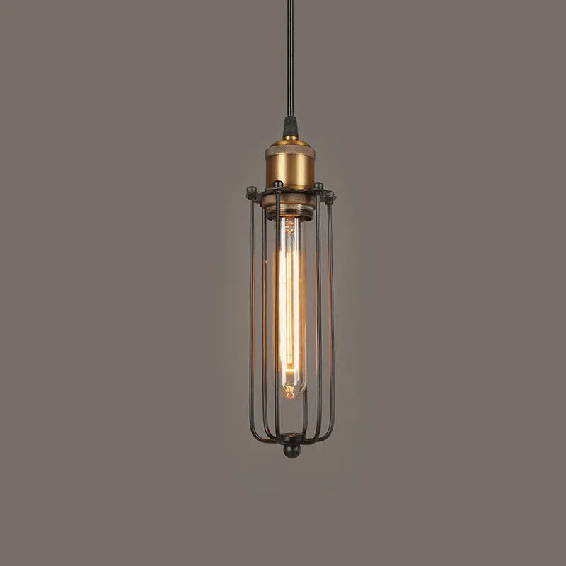 Brown iron industrial gladiator chandelier with fishing line design for Nordic retro interiors