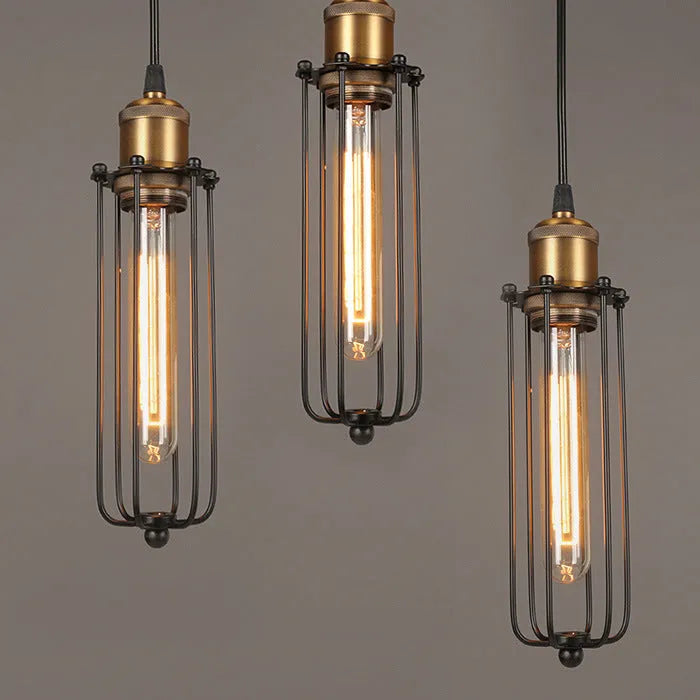 Brown iron industrial gladiator chandelier with fishing line design for Nordic retro interiors