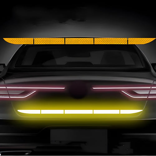 Car rear long strip reflective sticker for bumper tail box warning in paper material with strong adhesion