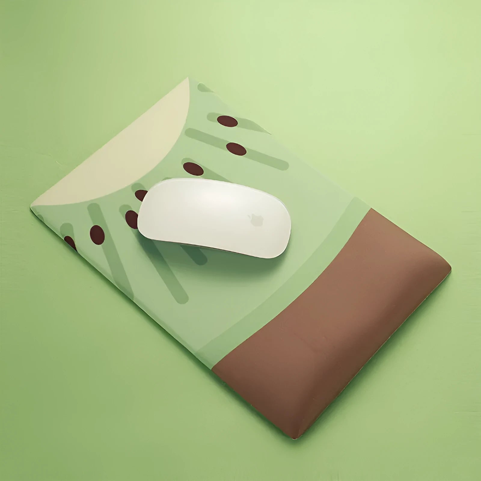 Silicone and cloth wrist support mouse pad with 20mm thickness and decorative design