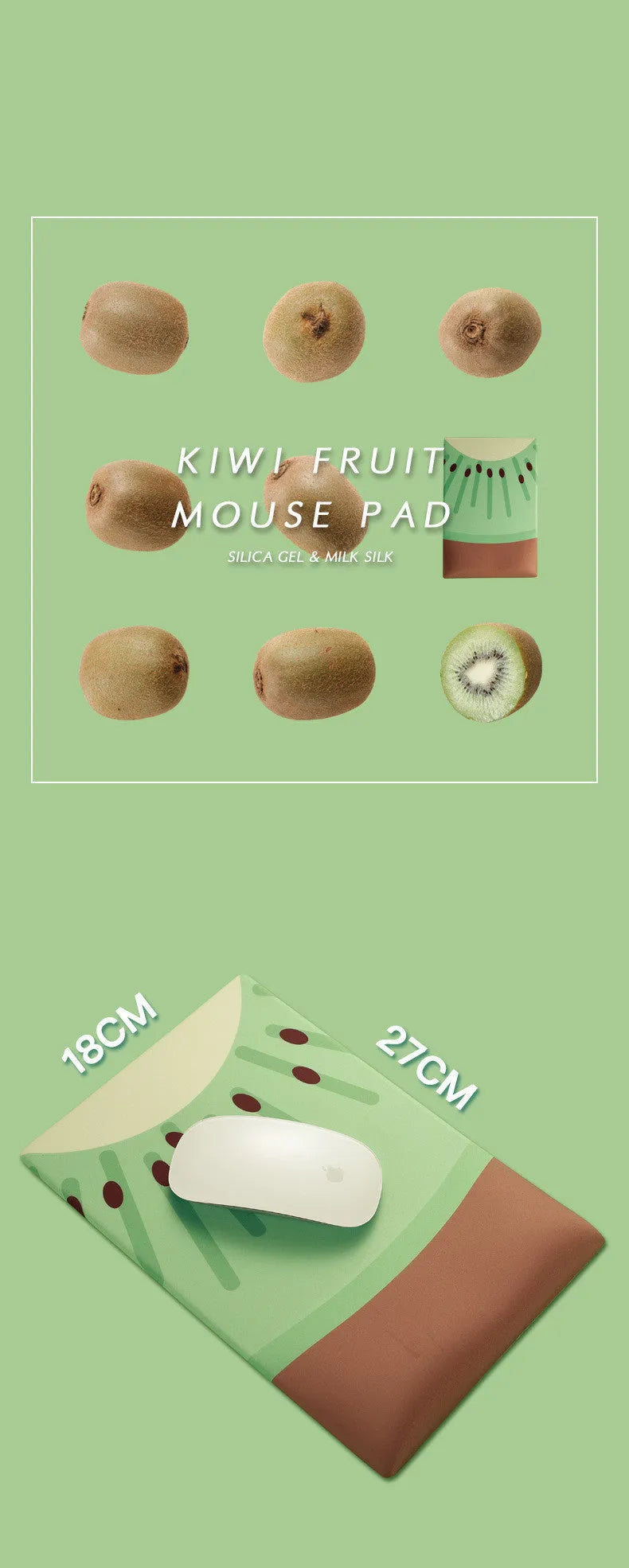 Silicone and cloth wrist support mouse pad with 20mm thickness and decorative design