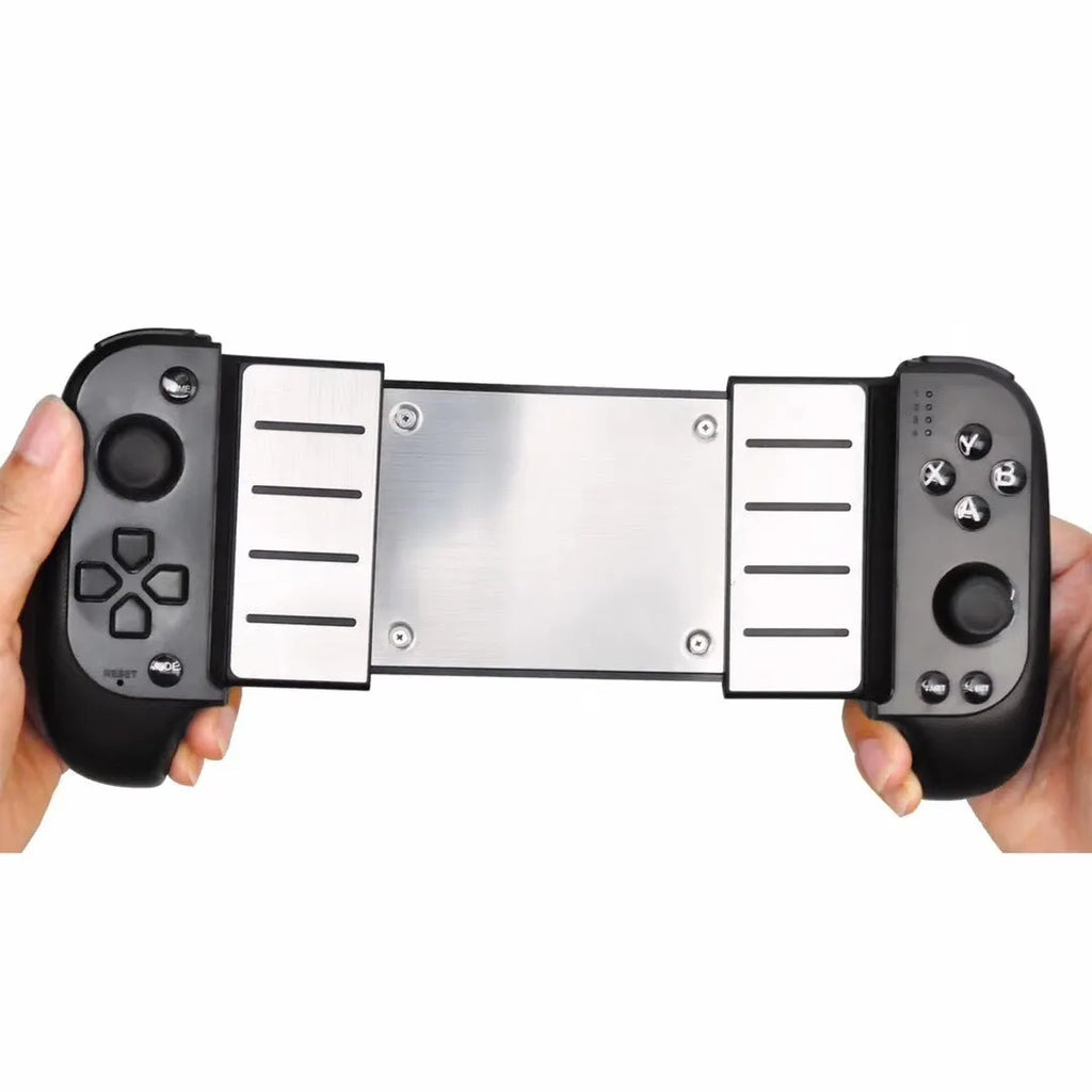 Cytec wireless Bluetooth telescopic game controller holding a smartphone in black and red blue colours.