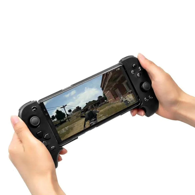 Cytec wireless Bluetooth telescopic game controller holding a smartphone in black and red blue colours.