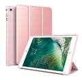 Black TPU clamshell case for 9.7-inch iPad with built-in stand function open to show interior